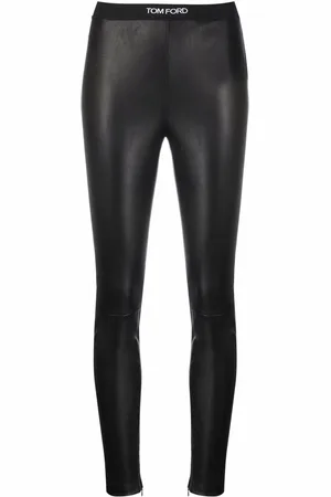 Tom Ford Logo-waistband leather leggings