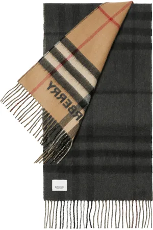 Burberry Contrast-check cashmere scarf