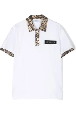 Roberto Cavalli Animal-print trim polo shirt