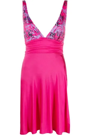 VERSACE Logo Couture-print minidress