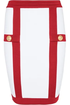 Balmain Button-embellished bodycon skirt