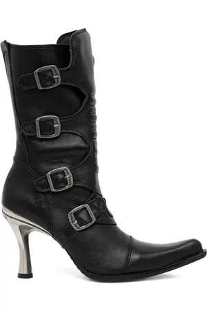 New Rock 100mm buckle-detail pointed-toe boots