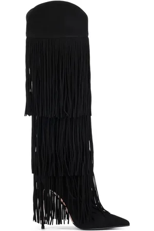 LE SILLA 120mm Andy tiered-fringe suede boots