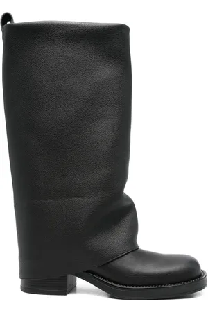 Gisel Moire 40mm Manchester slouchy leather biker boots