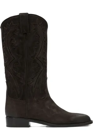 SARTORE Embroidered suede boots