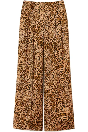 Twin-Set Pleated leopard-print trousers