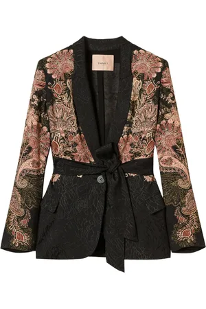 Twin-Set Paisley-print belted blazer