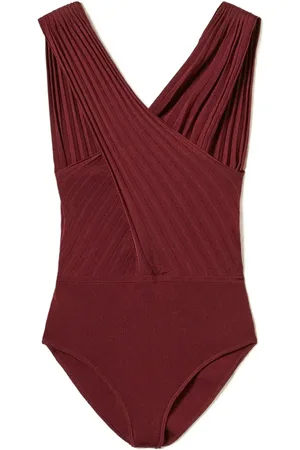 Twin-Set Crossover ribbed top