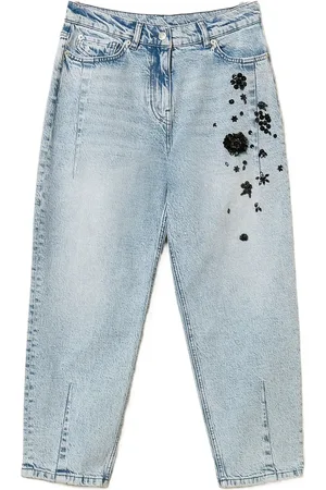 Twin-Set Sequin-embellished denim jeans