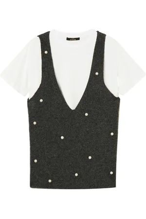 Twin-Set Embellished V-neck T-shirt