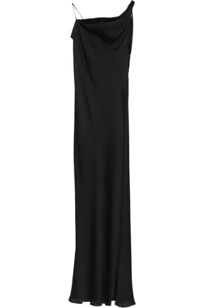 Twin-Set Cowl-neck one-shoulder midi dress