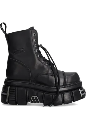 New Rock Metallic M-NEWMILI083-S37 lace-up platform boots