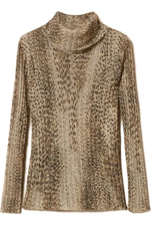 Twin-Set Roll-neck leopard-print jumper