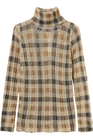 Twin-Set Roll-neck check-print sweater