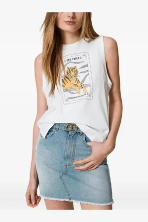 Twin-Set Tiger-print sleeveless vest