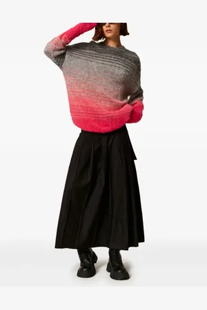 Twin-Set Pleated midi A-line skirt