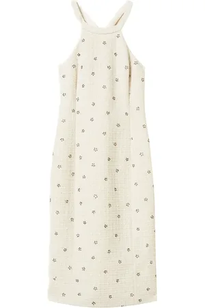 Twin-Set Floral-embroidery midi dress