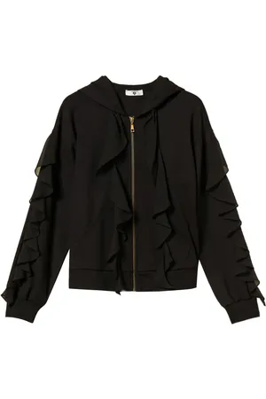 Twin-Set Ruffle-trimmed hooded sweatshirt