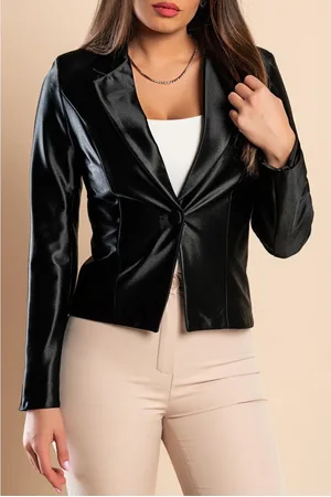 Fenzy Blazer Elegante Feito De Imitação De Cetim