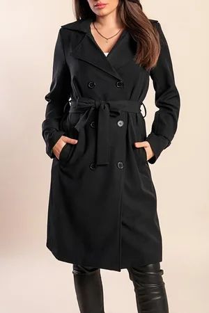 Fenzy Elegante Sobretudo Abotoado