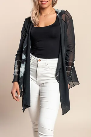 Fenzy Cardigan Transparente, Verde Oliva