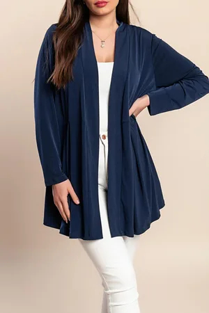 Fenzy Cardigan Plus Size De Manga Comprida