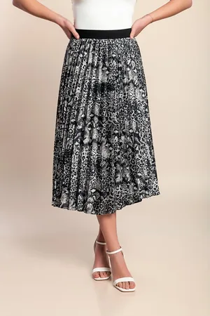 Fenzy Saia Midi Com Estampa De Leopardo, Preta