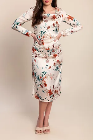 Fenzy Vestido Midi Plus Size Com Estampa Floral