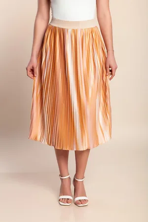 Fenzy Saia Plissada Plus Size, Amarela