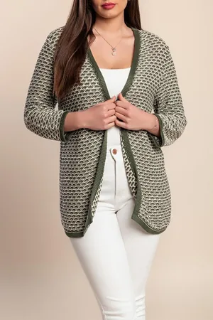 Fenzy Cardigan Manga 3/4, Verde Oliva