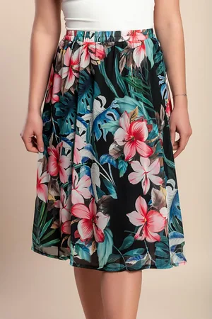 Fenzy Saia Plus Size Com Estampa Floral, Multicolorida