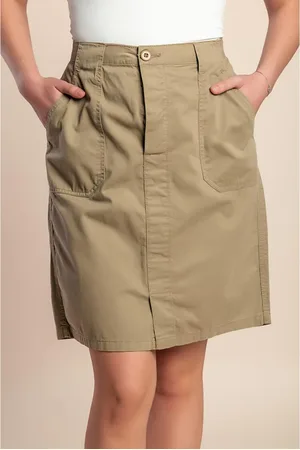 Fenzy Mini Saia Plus Size De Algodão, Verde Oliva