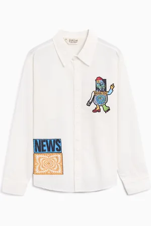 Brain Dead Camisa Regular Truth Now Seersucker para homem