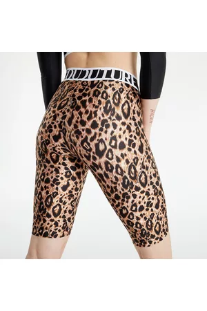 VERSACE Logo-Waistband Shorts Leopard Print