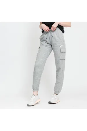 Nike Womens NSW Club Fleece MR Cargo Pants - White/Dk Grey Heather