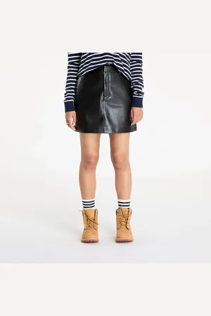 Calvin Klein Jeans Faux Leather A-Line Skirt L