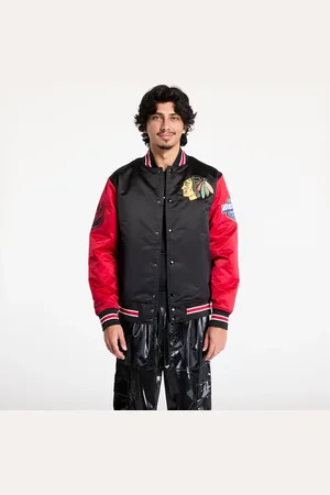 Mitchell & Ness Bomber NHL Primetime Heavyweight Satin Jacket Current Logo Blackhawks L