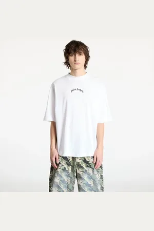 Palm Angels T-shirt Back Curved Logo Oversized Tee / L