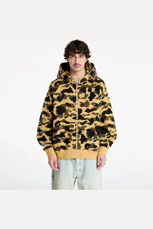 A Bathing Ape Sweatshirt 1St Camo Jacquard Shark Relaxed Fit Full Zip Hoodie UNISEX XXL