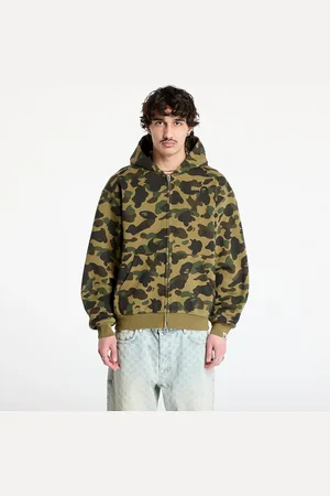 A Bathing Ape Sweatshirt 1St Camo Heavy Wash Cropped Fit Zip Hoodie UNISEX XXL