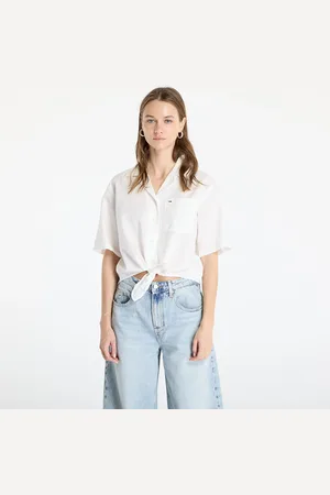 Tommy Hilfiger Shirt Tommy Jeans Crop Linen Shortsleeve Shirt S