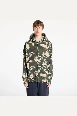 A Bathing Ape Sweatshirt Map Camo Shark Relaxed Fit Full Zip Hoodie UNISEX XXL