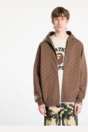 A Bathing Ape Sweatshirt College Monogram Relaxed Fit Shark Full Zip Hoodie UNISEX L