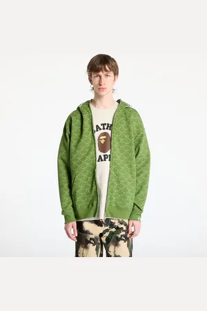 A Bathing Ape Sweatshirt College Monogram Relaxed Fit Shark Full Zip Hoodie XXL