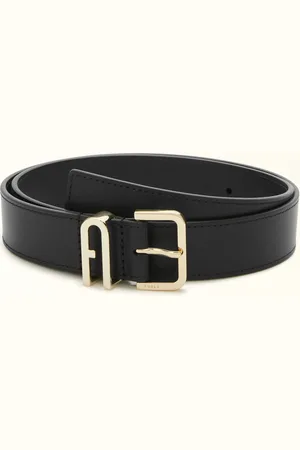Furla Camelia Cinto Fixo Nero Pele De Bezerro Macia