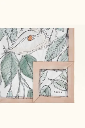 Furla Tortona Lenço Multicolor Sarja De Seda Com Padrão De Jarros