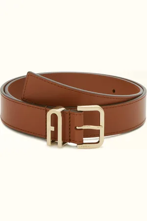 Furla Camelia Cinto Fixo Cognac H Pele De Bezerro Macia