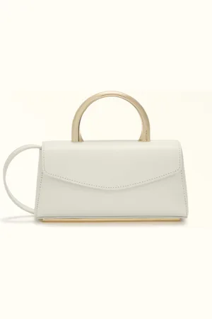 Furla Meridiana Mini Mala L Panna Pele De Bezerro Sidney + Pega Em Metal