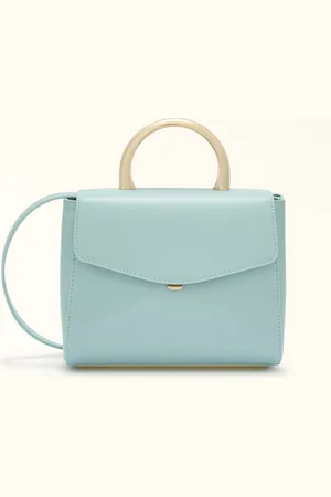 Furla Meridiana Mala Com Alça Mini Acquamarina Pele De Bezerro Sidney + Pega Em Metal