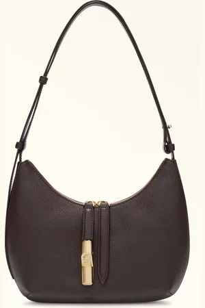 Furla Goccia Mala De Ombro Cioccolato Pele De Bezerro Night + Pele De Bezerro Sidney